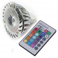 12V 3W 3-in-1 RGB MR16 LED Light Bulb - Color Changing LED Spotlight w/ IR Remote, Memory Function - GU5.3 Base 38 Degree Beam Angle